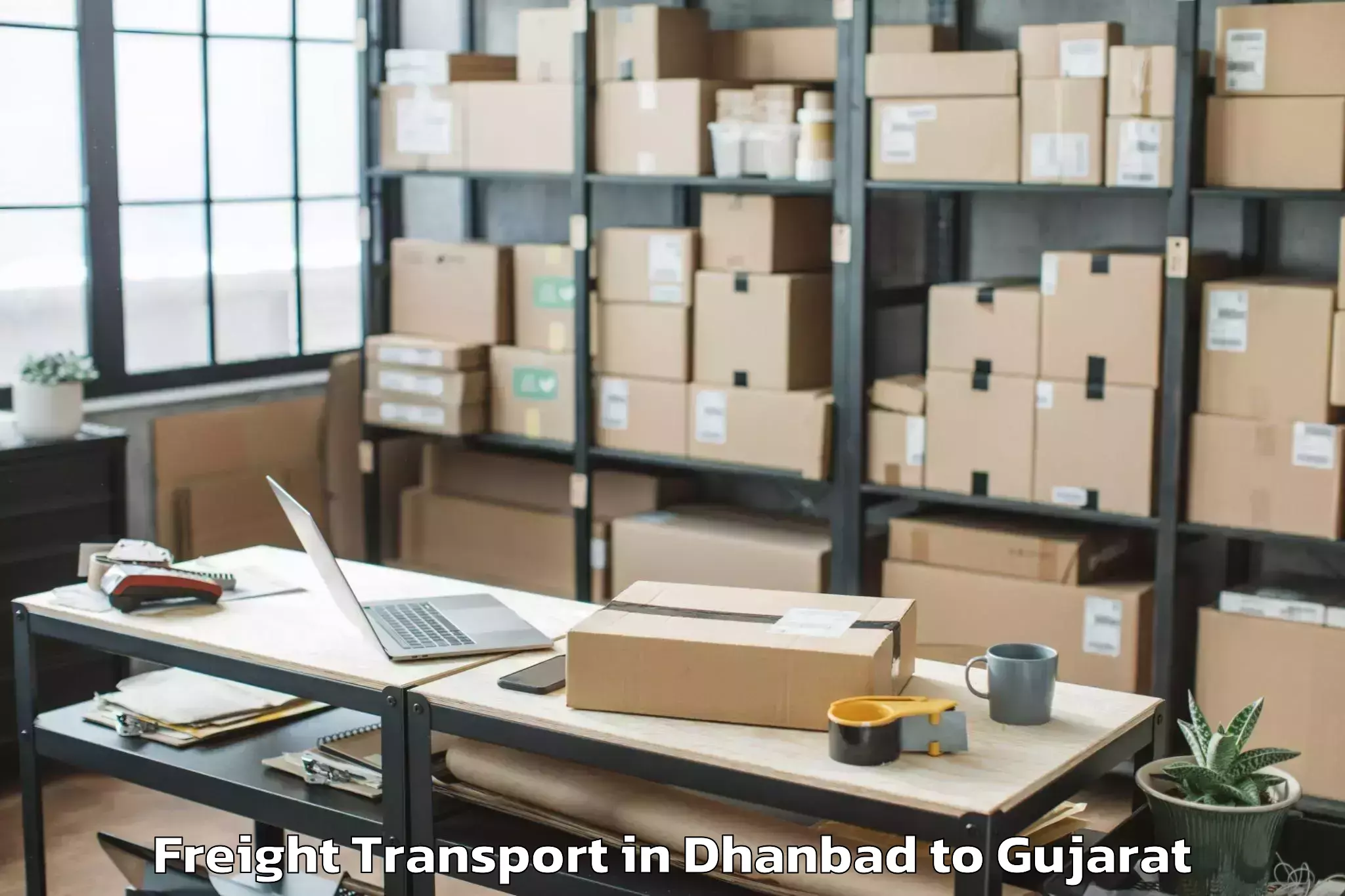 Reliable Dhanbad to Visavadar Freight Transport